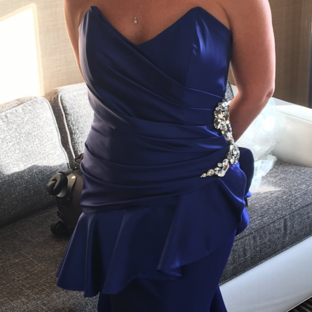 Diane & co navy blue gown